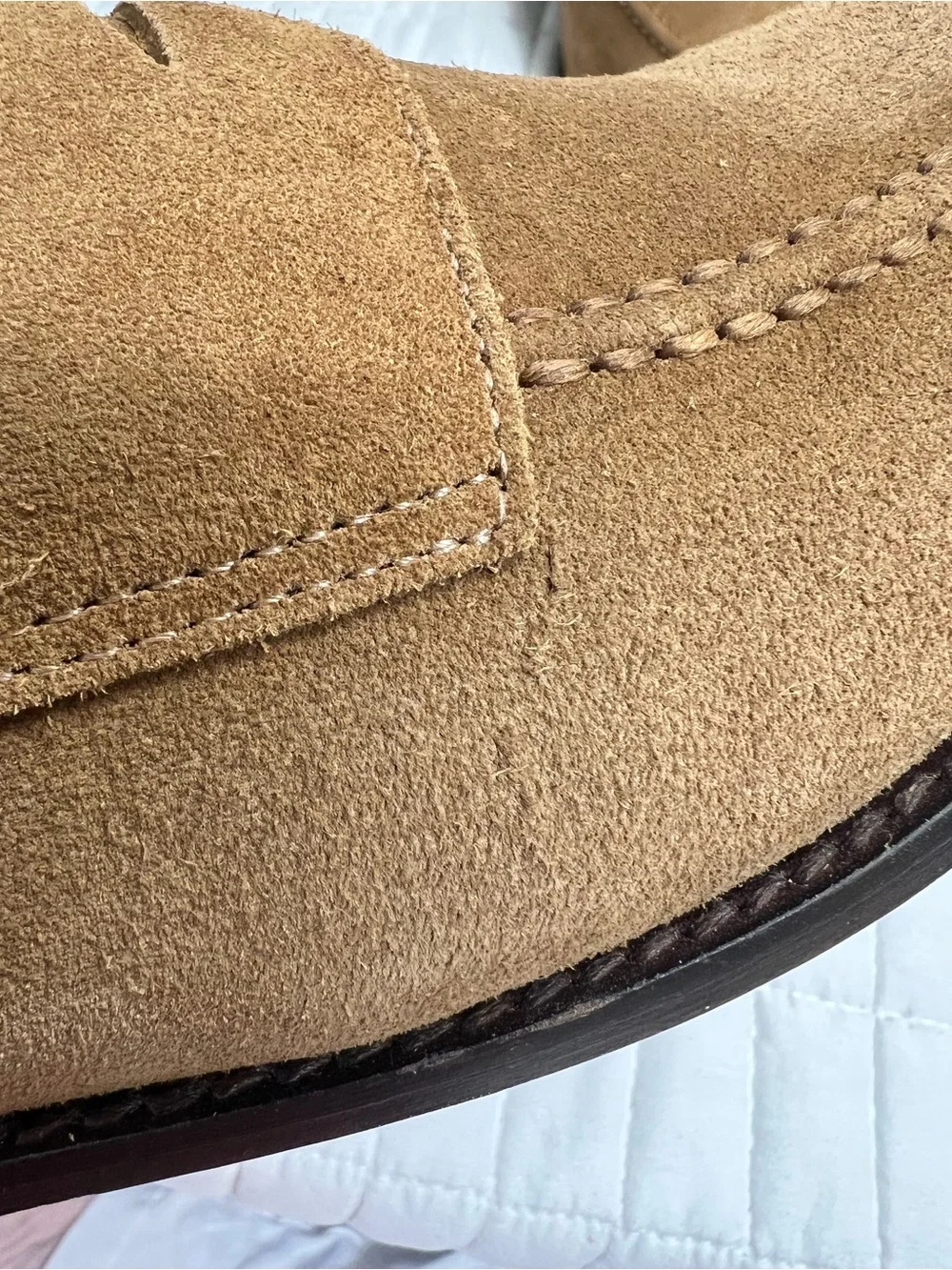 J. Crew Factory Suede Dress Loafers in Tostado Brown Size 13